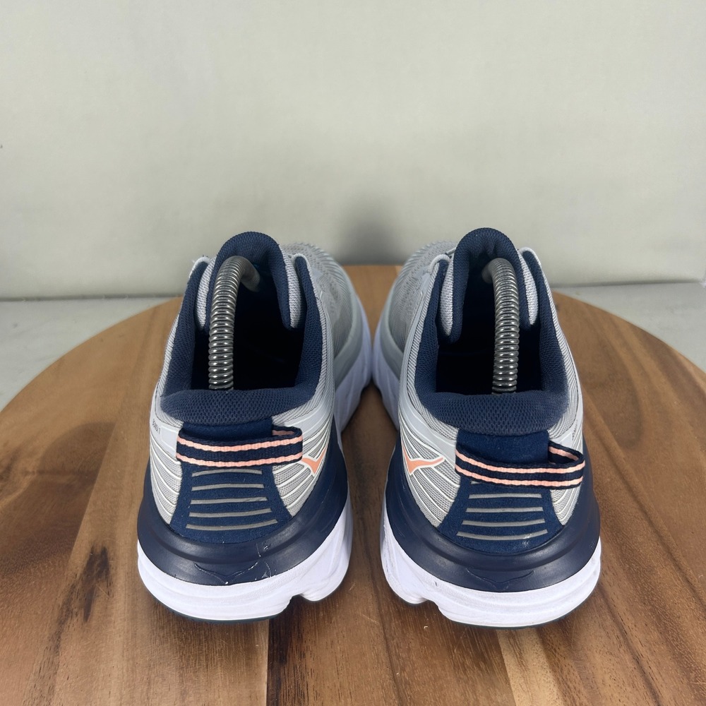 Hoka One One Bondi 7 Womens Size 9 Running Shoes Gray Orange 1110519 LRBI - Picture 4 of 9